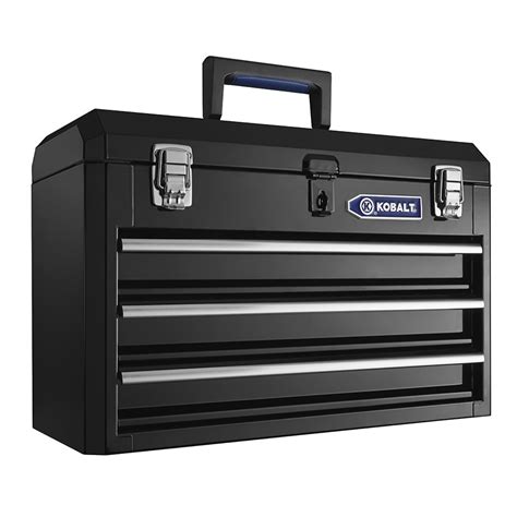 kobalt 3-drawer 20.67 portable steel lockable tool box|kobalt stackable tool box accessories.